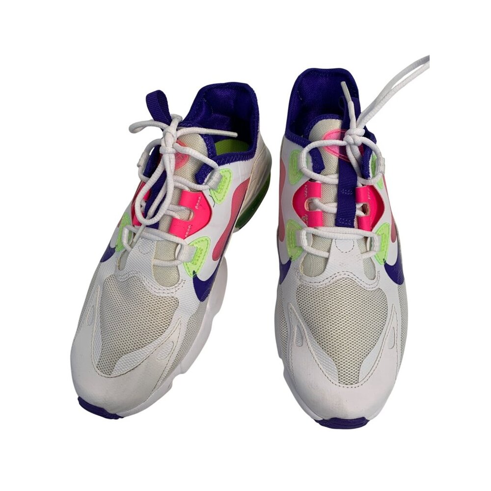 Nike Air Max Womens Sneakers 6.5 White neon Mesh Lace-Up Athletic Shoes 8969 - Picture 7 of 11